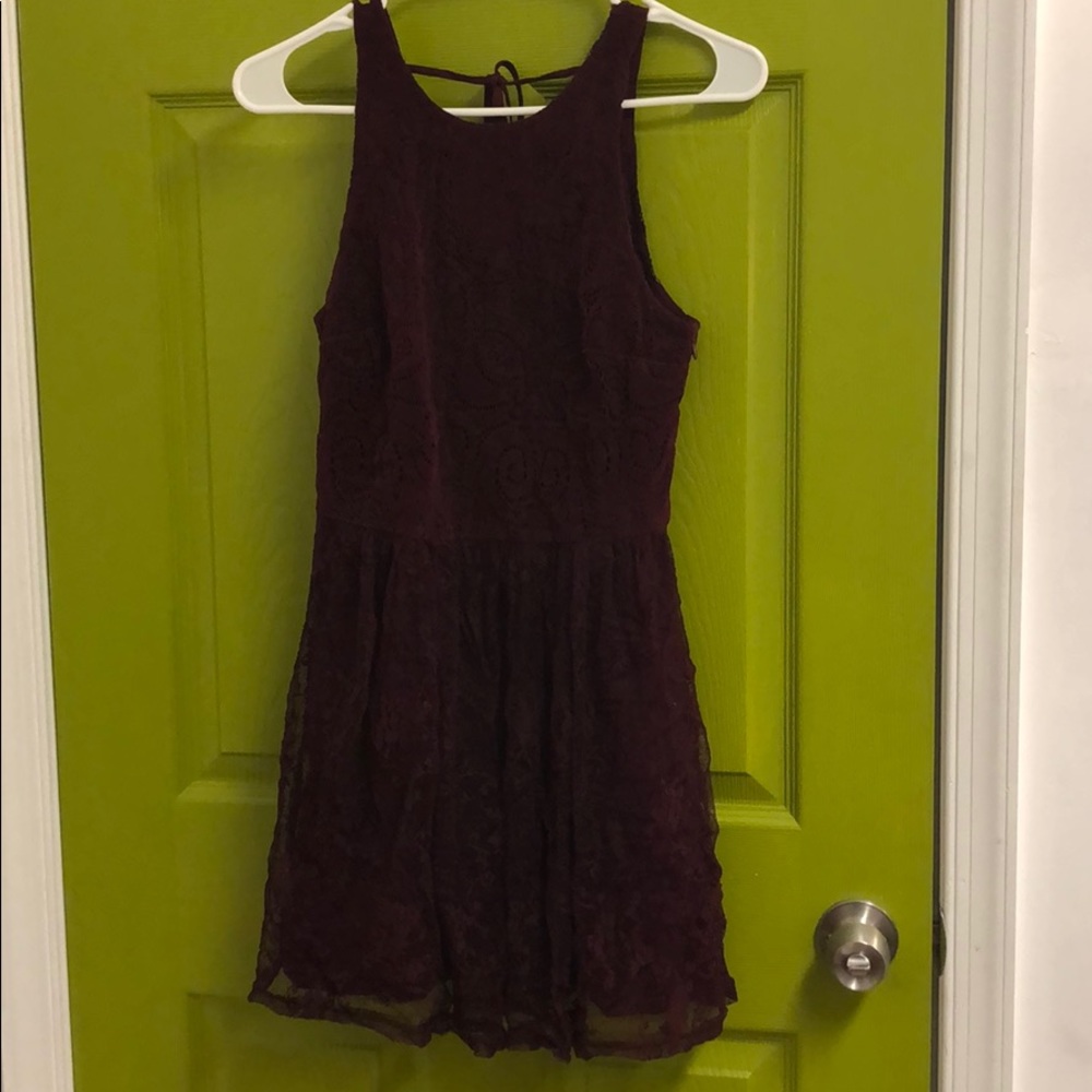 Dark red lace dress